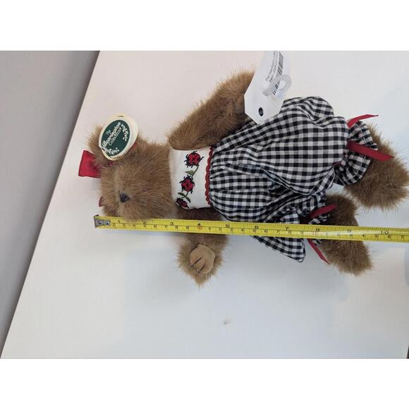 Boyds Bears Plush Bear with Floral Embroidered Dress and Red Bow - Picture 5 of 8